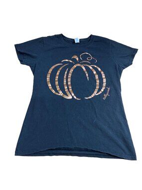 Delta Pro Weight Tee Black Copper Pumpkin Graphic Halloween Y2K Small